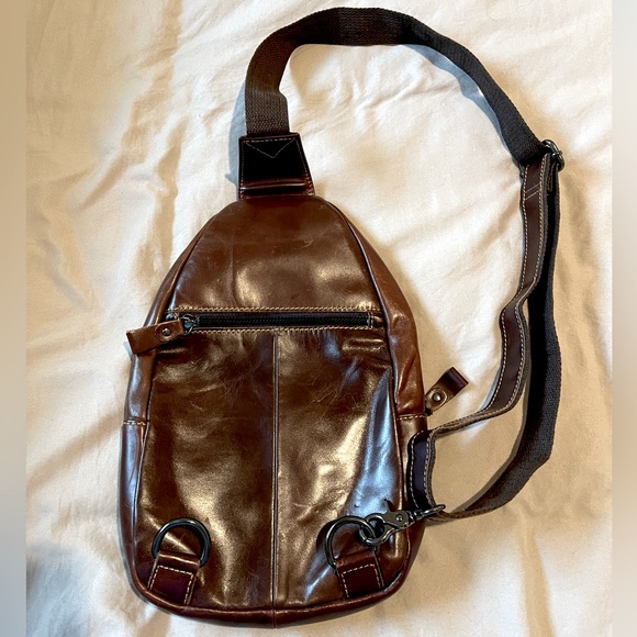 Vintage Genuine Alligator Brown Leather Sling Bag UNISEX - Picture 6 of 10